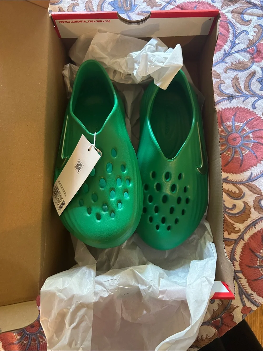 Nike Kids Green Slip-On Foam Clog Water Shoes
